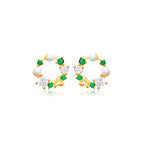 925 Silver Needle Pearl Huggie Hoop Earrings