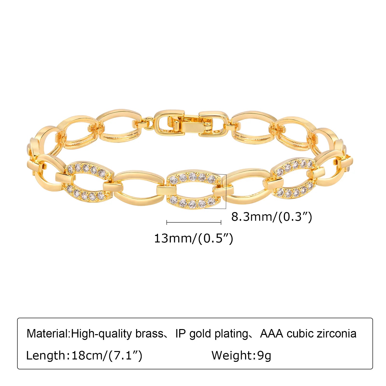 Dahlia 14K Gold Plated Paperclip & Watch Strap Bracelet