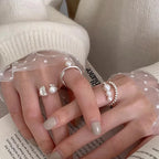 Irregular Shell Overlapping 925 Sterling Silver Ring
