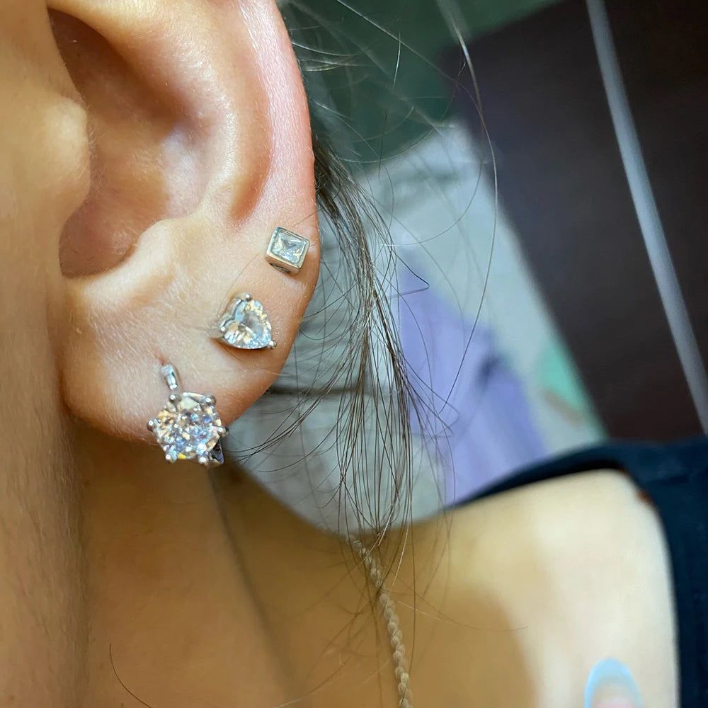 Classic Six-Claw AAA+ CZ Rose Gold Stud Earrings