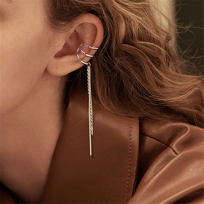 Geometric Zircon Non-Piercing Ear Cuff