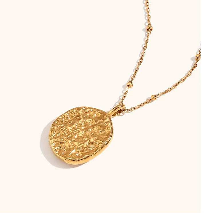 Retro Celestial Multi-Color Zircon Moon & Star Medallion Necklace